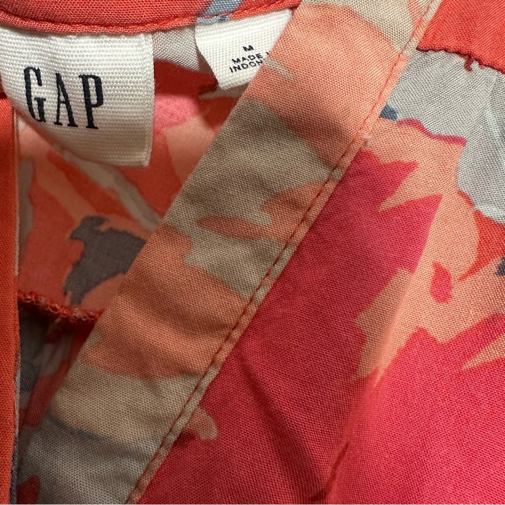 Gap Floral Dress, Button Front, Drawstring Waist,… - image 6